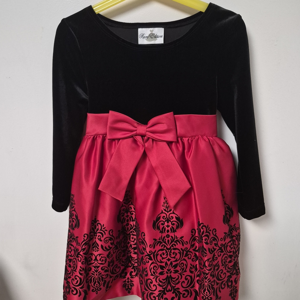 Rare Editions Black and Red Formal Kids Dress CHRISTMAS, New YEAR, APRTY